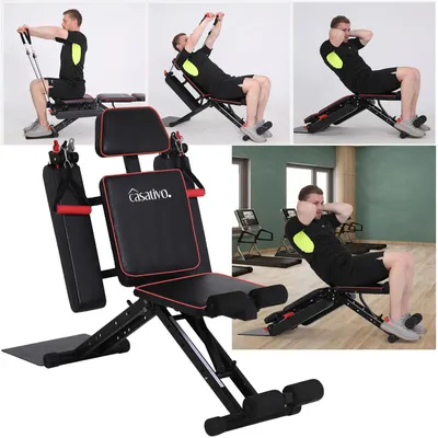 Produktbild von 40-in-1 Heimtrainer für Ganzkörper-Training – Trainingsgerät für Kraft & Fitness mit Seilzügen, Beinstrecker & viel Zubehör