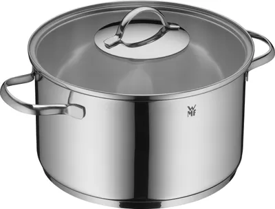 Produktbild von WMF Aparto Kochtopf groß 24cm, mit Glasdeckel, Fleischtopf, Induktionsgeeignet, 5,7l, Cromargan Edelstahl, hochglanzpoliert, backofengeeignet, unbeschichtet