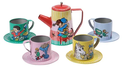 Produktbild von Kinderboeken Pippi Langstrumpf Teeservice aus Zinn Spielzeug Set