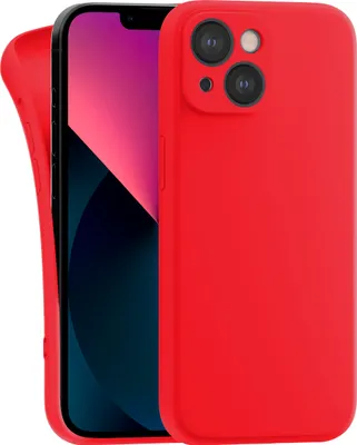 Produktbild von Hülle für Apple iPhone 13 - Handyhülle mit Kameraschutz Cover aus Silikon in Rot