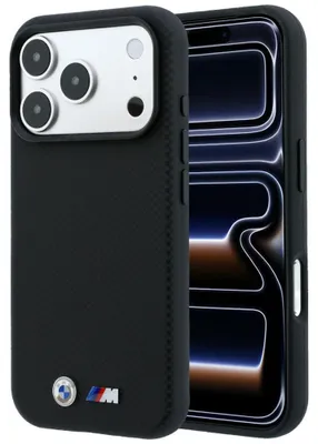 Produktbild von Handyhülle für iPhone 18 Pro Max / 17 Pro Max, BMW M Quadrille Polyamid Metal Logo mit MagSafe, Schwarz