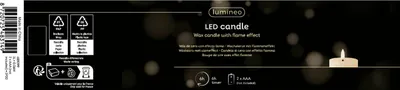 Produktbild von LED Kerze mit Timerfunktion 7x11cm Wachs Rustik Silber Warmweiß