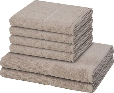 Produktbild von Möve for frottana Pearl 4 X Handtuch 2 X Duschtuch im Set Edle Perlstruktur für stilvolle Handtücher, Hohe Flauschigkeit sorgt für sanftes Wohlfühlen, Schnell trocknend und saugfähig für praktischen Einsatz