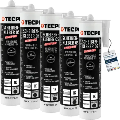 Produktbild von TECPO Scheibenkleber Quickly-Safe 5x 290ml MS-Polymer primerlos mit Kleb- und Dichtstoff-Technologie Scheibenklebstoff