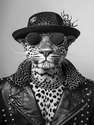 Produktbild von ArtUniverse Glasbild Leo Hipster 60 x 80 cm