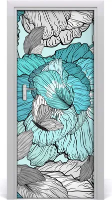 Produktbild von Tulup Türaufkleber 85x205 cm Dekorative Aufkleber Selbstklebend Wasserdichte Tapete Abnehmbar Schlafzimmer Wohnzimmer Wohnkultur - Blumenmuster
