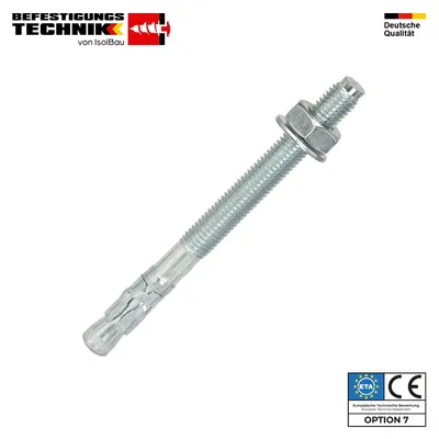 Isolbau Bolzenanker M10 x 120 mm verzinkter Stahl 1 Stück Schwerlastanker ETA