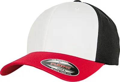 Produktbild von FLEXFIT 6277TT | 3-Tone Flexfit Cap - Farbe: Red/White/Black - Größe: S/M