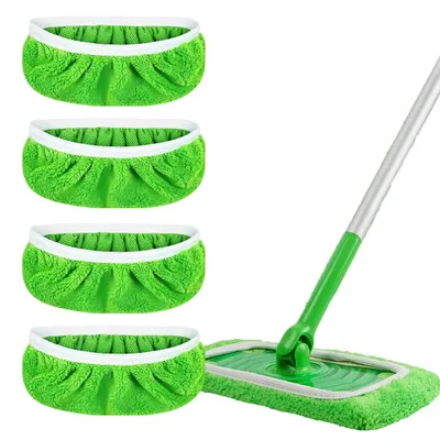 4er-Pack Mikrofasertücher, waschbar, für trockene & nasse Reinigung, grün