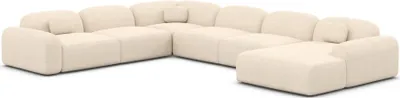 Produktbild von Strukturstoff U-Form XXL Wohnlandschaft Nuvia Creme Rechts