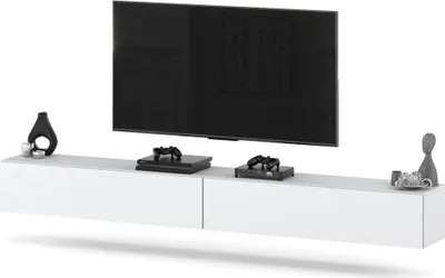 Zdjęcie produktu dla Szafka Rtv Wisząca Biała Mat 280Cm Tv Duża Do Salonu Sypialni Meblościanka
