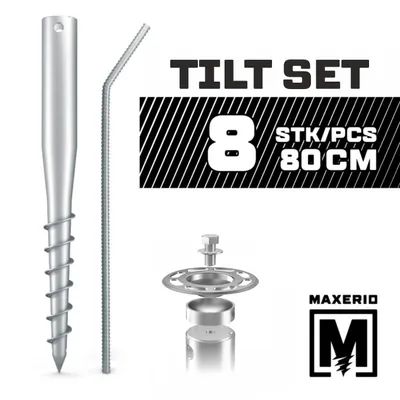 Produktbild von MAXERIO® 80 cm 8er TILT-Set Schraubfundamente Ø 60 x 2; M12