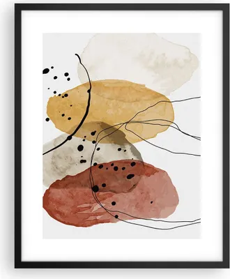 Produktbild von Gerahmtes Poster - Schwarzer Rahmen - Aquarell Abstraktion Formen - 40x50 cm - Wand Bild - Wanddeko - Wandbilder - Kunstposter - Wandposter - Bilderrahmen - Bilder - Kunstdruck - P2BPA40x50-4658