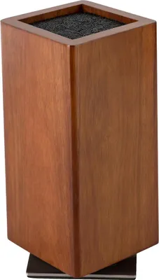 Produktbild von Magnetischer Messerblock - Messerhalter - 360° drehbar - Holz & Edelstahl - Freistehend für Arbeitsplatte - Für Küchenmesser & Brotmesser - Braun