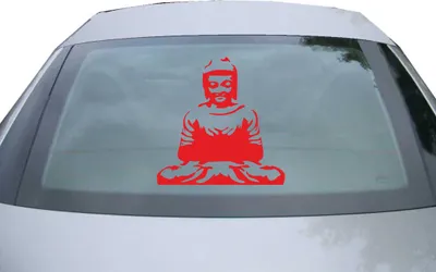 Produktbild von Indigos UG - Aufkleber Heckscheibe & Motorklappe DE6351 - rot - 600x599 mm - budhis - Auto Scheiben Fenster Heckklappe Tuning Racing JDM - Die cut