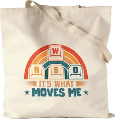 Produktbild von It's what moves me Jutebeutel Gaming Zocker Tastatur Computerspiele Streaming