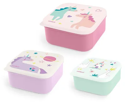 Obrázek produktu pro Sada 3 boxů na oběd - jednorožec