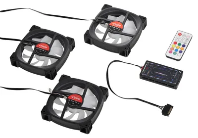 Obrázek produktu pro Ventilátory Radiant Lantern ARGB - RGB chladicí ventilátory - 3 kusy včetně rozbočovače a dálkového ovládání