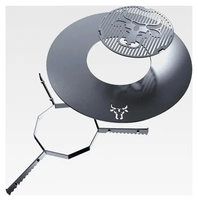 Produktbild von Grillring mit Grilleinsatz und Auflageleiste | Rund | Bullenmotiv | Stahl | Größe: 55 cm