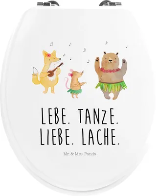 Produktbild von Mr. & Mrs. Panda Klodeckel Waldtiere Aloha - Weiß - Geschenk, Musik, WC Sitz, Brille, Bär, Hase, Wald, Igel, Tanzen, Gute Laune, Klobrille, Toilettendeckel, Klo-Deckel