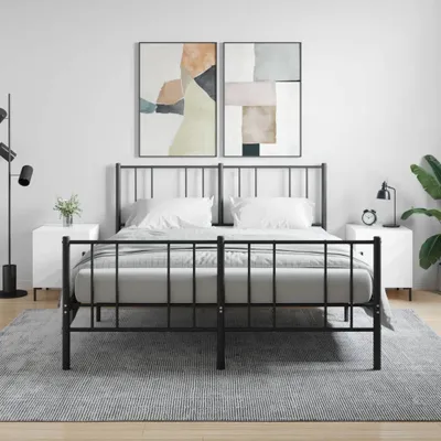 Produktbild von The Living Store Nachttische 2 Stk. Hochglanz-Weiß 40x40x50 cm Holzwerkstoff