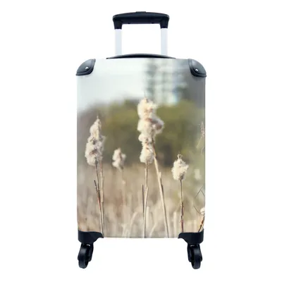 Produktbild von MuchoWow® Koffer Handgepäck Trolley Rollkoffer Kleine Reisekoffer mit 4 Rollen - Baumwolle - Sonne - Pflanzen - Cabin Size < 55x40x23 cm & 55x40x20 cm - Fotokoffer - Kabinenkoffer - Boardgepäck - Reise-Box - Reisekoffer - Reisegepäck - Koffer mit Bild - Trolley für Kinder