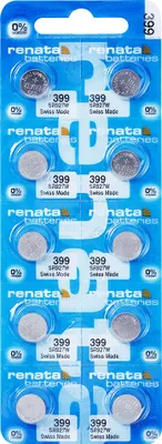 Produktbild von 10 x RENATA Uhrenbatterie 399 für Armbanduhr Knopfzelle SR 927 V399 SR927SW AG 7 LR 926