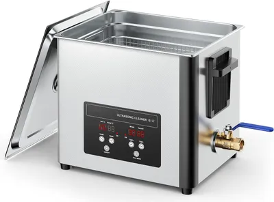 Image de Nettoyeur à ultrasons 10 L - Bain à ultrasons - 40 kHz - 180 W - Acier inoxydable - Avec panier de nettoyage - Affichage numérique - Industriel