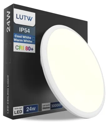 Zdjęcie produktu dla Lampa sufitowa LED LUTW, 24W, światło ciepłe (3000K), 2400lm, średnica 30 cm