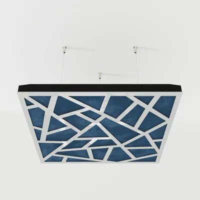 Immagine prodotto di Set di 4 pannelli acustici per soffitto SKYROSS, rivestiti in velluto, 50x50x5 cm, bianco/blu