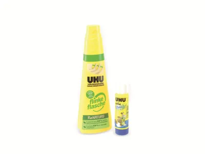 Produktbild von UHU flinke flasche ReNature Alleskleber 100,0 g + GRATIS UHU Stic magic blue LOONEY TUNED