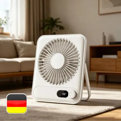 Produktbild von USB Tischventilator Leise Ventilator Kleiner Tragbar Ventilator Mit 2000mAh Akku