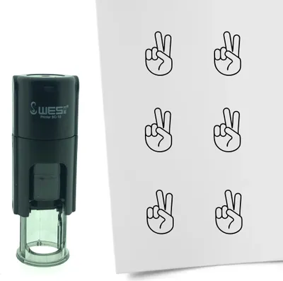 Produktbild von CombiCraft Selbstfärbender Stempel 'Peace-Zeichen' in der Farbe Schwarz, Ø10mm