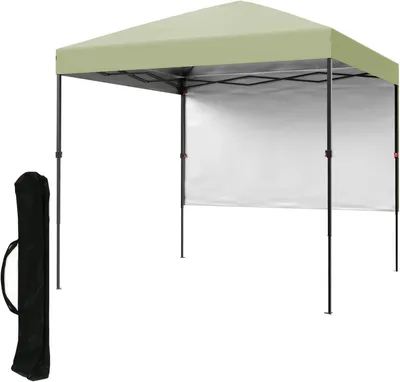 Image de Pavillon pop-up - Bâche 2,2 x 2,2 m - Tente de jardin à montage rapide et imperméable - Protection UV UPF 50+ - Réglable en hauteur sur 3 niveaux - Structure en aluminium pour 5 à 8 personnes - Vert