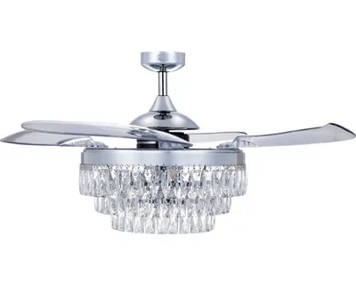 Obrázek produktu pro Stropní ventilátor Fanaway Veil Ø 122 cm chrom/čirý s dálkovým ovládáním letní + zimní funkce