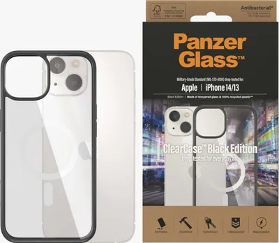 Produktbild von PanzerGlass ClearCase, Cover, Apple, iPhone 14, 15,5 cm (6.1"), Schwarz, Transparent