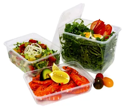 Produktbild von 50 klare Rechteckschalen 750 ml aus PP