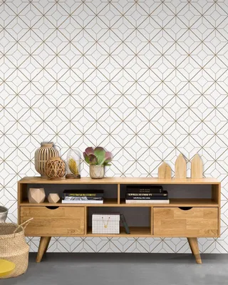 Produktbild von Coloray Fototapete 416x254 cm Latextapete Magicstick - Geometrische Goldenlinien.