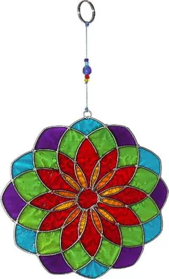 Produktbild von Suncatcher "Mandala" rot-grün-lila, 14 cm