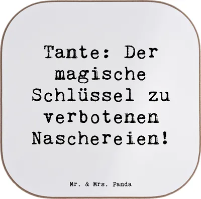 Produktbild von Mr. & Mrs. Panda Personalisierte Untersetzer Zauberhafte Tante - Weiß - Geschenk, Geschenke, Familie, Neffe, Geheimnis, Bierdeckel Personalisiert, Personalisierter