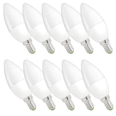 Produktbild von 10 x LED Leuchtmittel Kerze 6W = 45W E14 matt warmweiß 3000K 160°