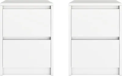 Obrázek produktu pro Noční stolky 2 kusy loft 2 zásuvky noční stolky moderní Bílé