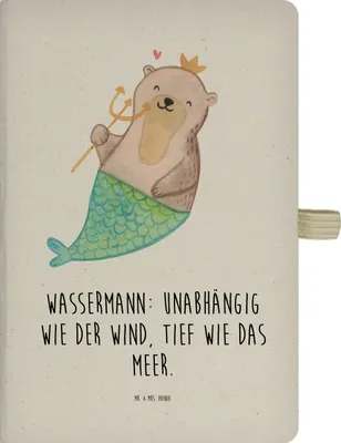 Produktbild von Mr. & Mrs. Panda Tagebuch Wassermann Astrologie - Transparent - Geschenk, notizbuch, Sternzeichen, Adressbuch, Kladde, kariertes, Geburtstagsgeschenk, Journal