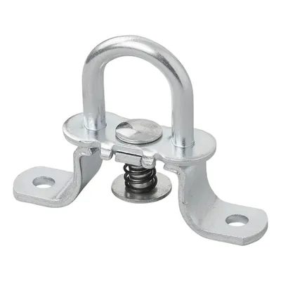 Produktbild von 4x Planenhaken für Anhänger aus Verzinktem Metall – 67x15mm Grundplatte Planenöse Spannhaken Rund mit Feder und drehbar