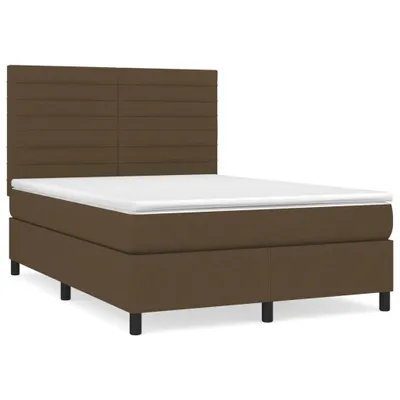 Produktbild von Boxspringbett mit Matratze Dunkelbraun 140x200 cm Stoff