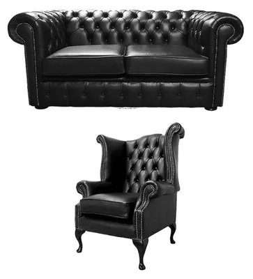 Produktbild von Chesterfield Design Sofagarnitur Ohrensessel Sofa Couch Set Polster Garnitur 474