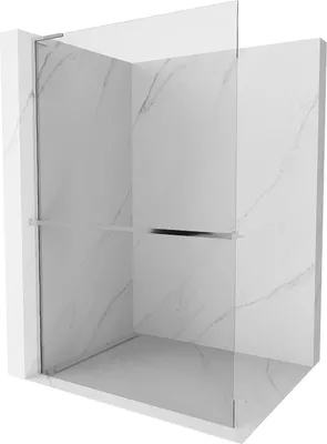 Image de Mexen Kioto+ L Paroi de douche avec tablette de plain-pied 105 x 200 cm, transparent, chromé - 800-105-123-01-00