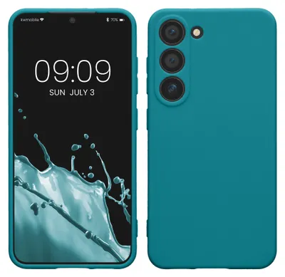 Produktbild von kwmobile Handyhülle für Samsung Galaxy S23 Hülle - weiches Handy Silikon Case - Schutzhülle Cover - Petrol matt