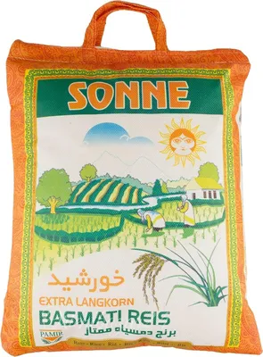 Produktbild von Sonne Darbari Khorshid Premium Basmati Reis 5 kg – Beste Qualität, köstlich, langkörnig & aromatisch – Ideal für Biryani, Pulao & Beilagen