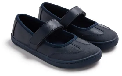 Produktbild von GIOSEPPO Barefoot Ballerina für Mädchen, Marineblau, aus Leder, Topper-System, V